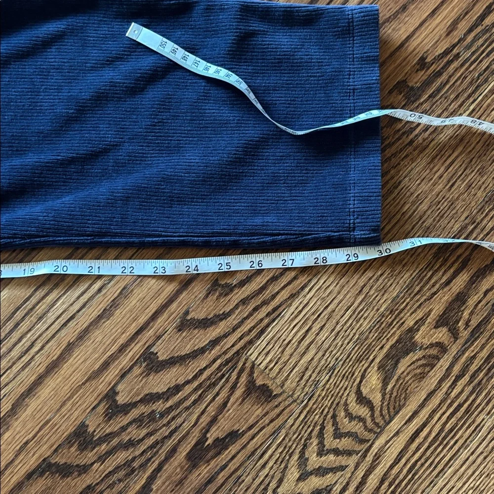 Lands End Women's Sport Knit High Rise Corduroy Pants, Deep Sea Navy, Size Large